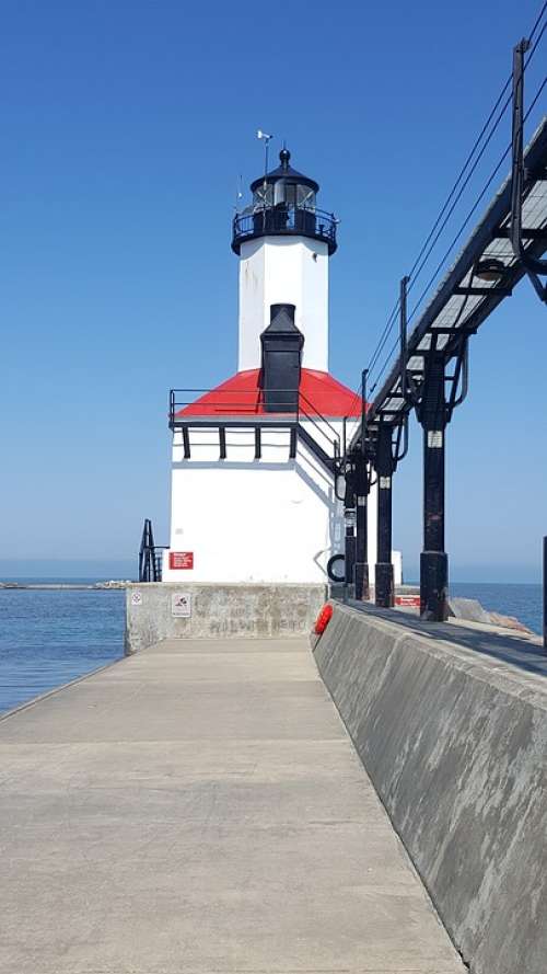 Lighthouse Michigan City Indiana Tourist Lake