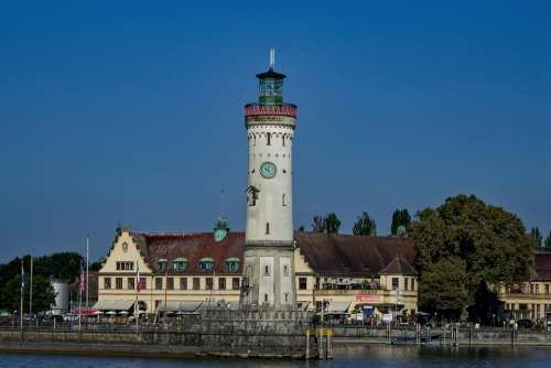 Lighthouse Lindau Lake Constance Water