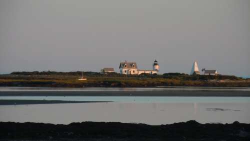 Lighthouse Ocean Maine Sunset Summer