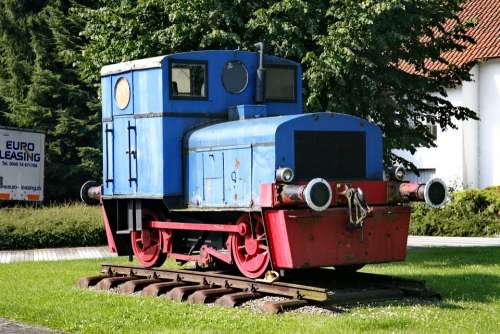Locomotive Train Blue Rail Old Museum Context