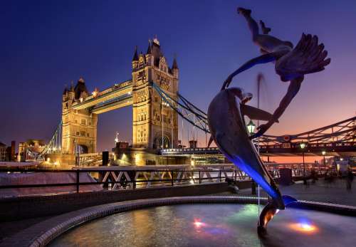 London Tower Bridge England Monument River Thames