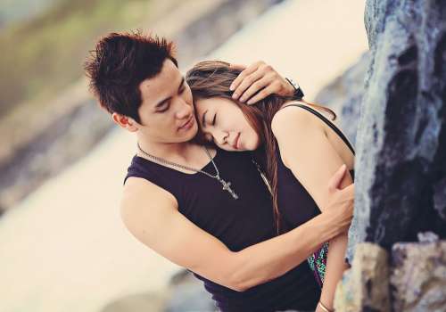 Love Couple Happy Hug Young People Man Romantic