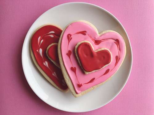 Love Hearts Cookies Valentine Romantic