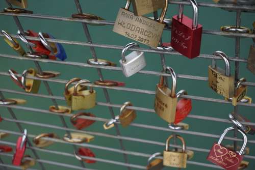 Love Locks Castles Grid Padlock Fence Love Symbol