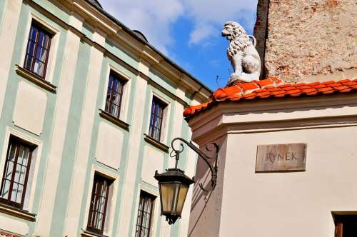 Lublin Poland Lion Building Old The Market