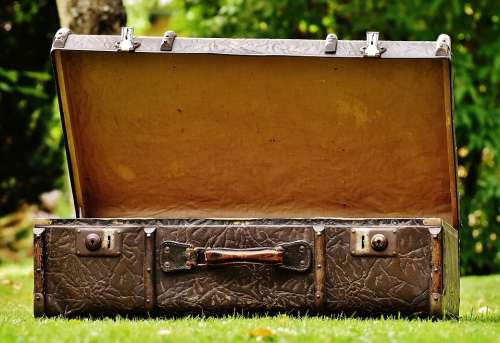 Luggage Antique Leather Old Suitcase Junk