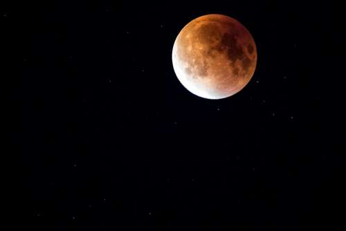 Lunar Eclipse Bloodmoon Lunar Night Moon Sky Full