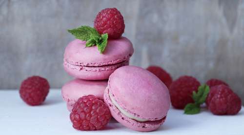 Macarons Raspberries Pastries French Pastries