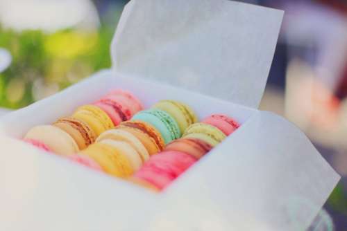 Macaroons Colorful Dessert Food French Pastry
