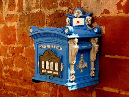 Mailbox Letter Boxes Blacksmithing Blue Metal Old