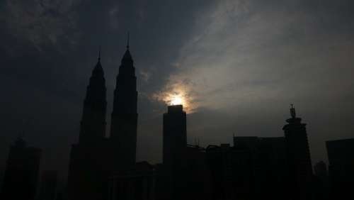 Malaysia Kuala Lumpur Klcc Silhouette Dark Night