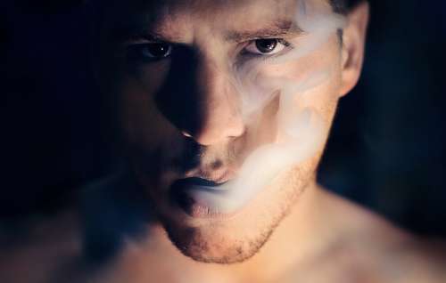 Man Smoke Portrait Smoker Smoking Cigarette