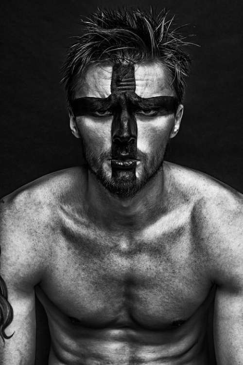 Man Guy Fashion Makeup Model Russian Creativity