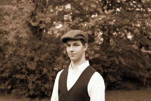 Man Young Man 1920S Sepia Cap Chic Model Pride