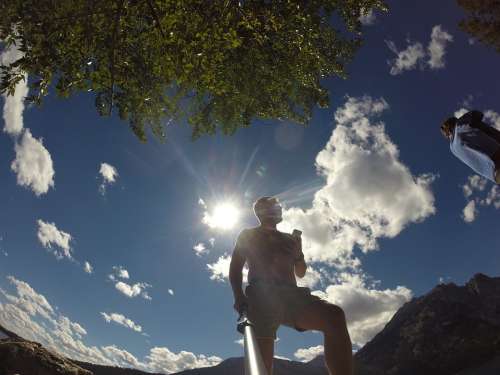 Man Photo Photographer Gopro Sky Looking Up View