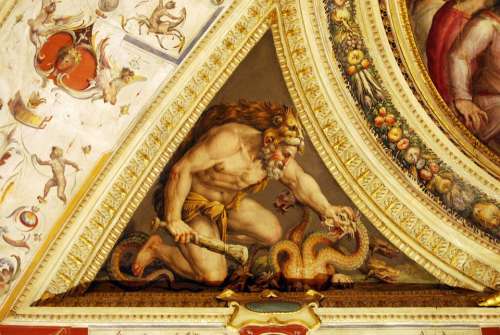 Man Dragon Painting Art Ceiling Particular