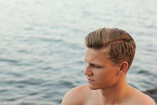 Man Person Portrait Water Swimmer Hairstyle Male