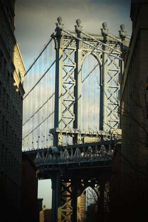 Manhattan Bridge Travel Brooklyn Landscape