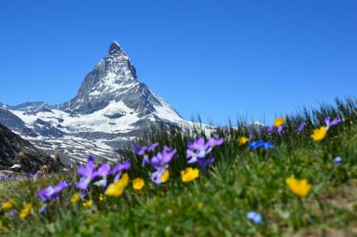 Matterhorn Alpine Zermatt Mountains Gornergrat