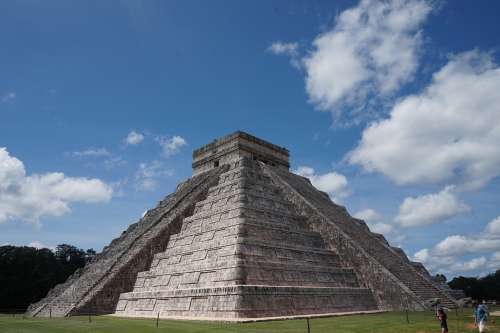 Mexico Pyramid Sky Clouds