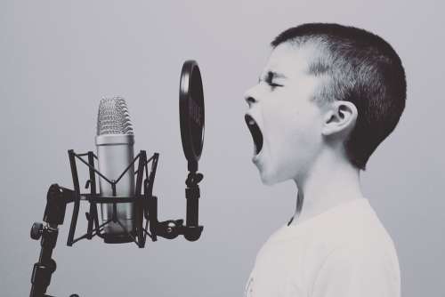 Microphone Boy Studio Screaming Yelling Sing