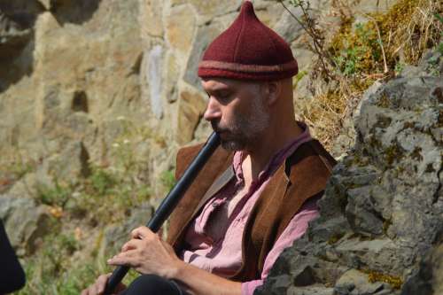 Middle Ages Flute Jester Instrument Woodwind