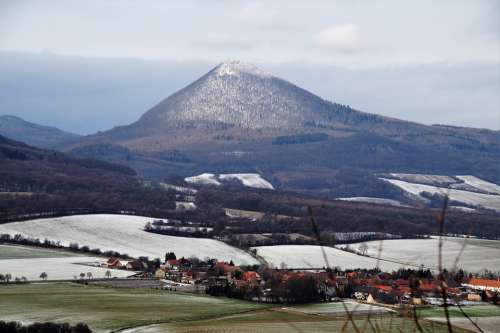 Milešovka České Středohoří Mountain Landscape