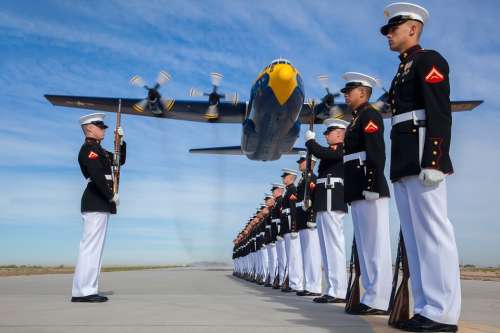 Military Usa Marines Drill Silent Platoon