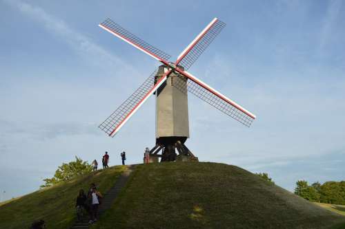 Mill Belgium Bruges Landscape Tourism Europe