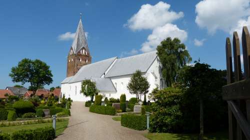 Moegeltondern Church Cemetery Architecture Steeple