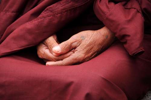 Monk Hands Faith Person Male Pray Religion Man