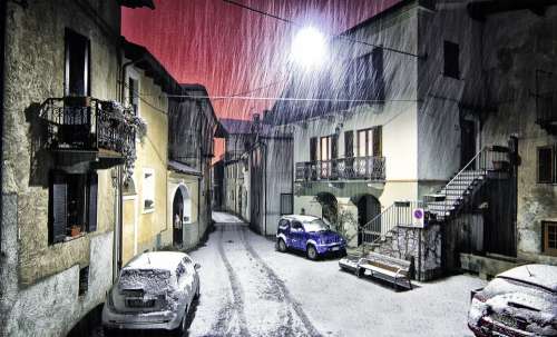 Montestrutto Snow Piemonte Italy Winter Village