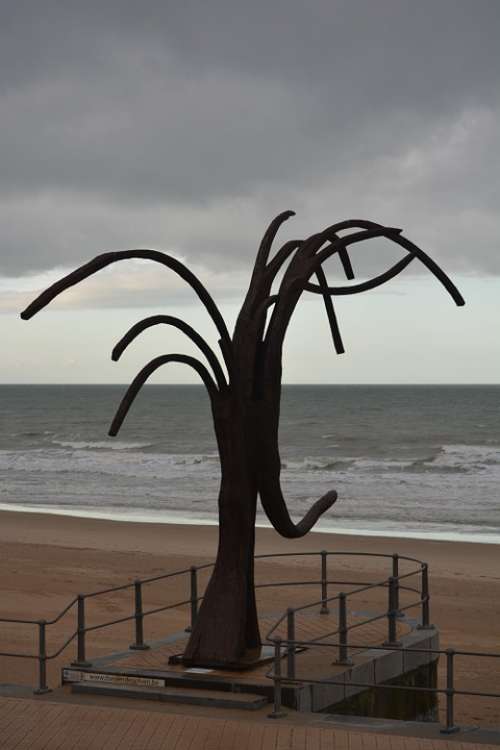 Monument Work Of Art Oostende Sea