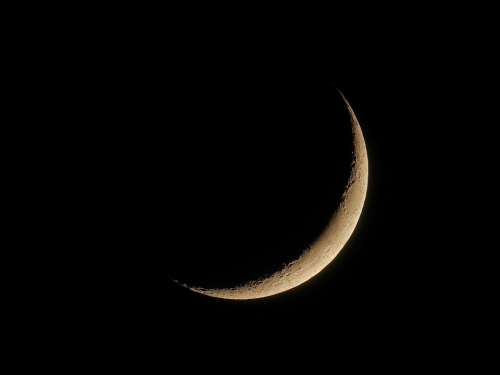 Moon Crescent Night Space Round Astronomy