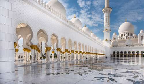 Mosque Abu Dhabi Travel White Architecture Orient