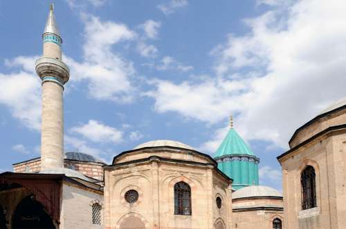 Mosquet Konya Turkey Art Oriental Minaret Green