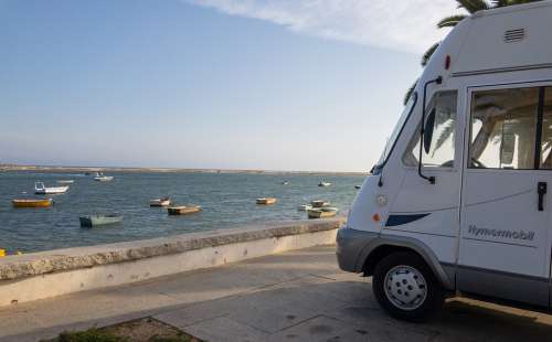 Motorhome Boats Portugal Sea Rv Van Waves Bay