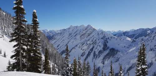 Mountain Snow Blue Sky Landscape Ski Cold Alpine