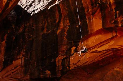 Mountain Climber Abseiling Rapelling Rope