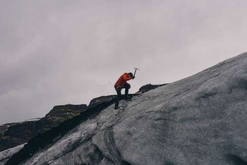 Mountain Climbing Glacier Ice Axe Mountain Climber