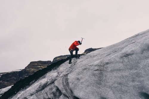 Mountain Climbing Mountaineer Ice Axe Glacier