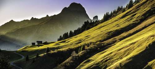 Landscape Mountains Abendstimmung Alpine Reported