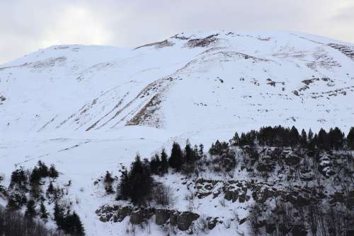 Mountains Snow Landscape Nature