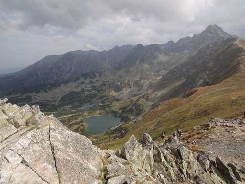 Mountains Rocks Lake View Landscape Nature