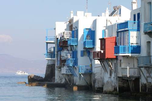 Mykonos Greece Sea Tourism Summer Houses Ocean