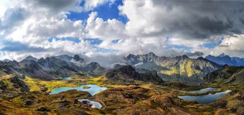 Nature Landscape Kaçkars Mountains Lakes Grassland