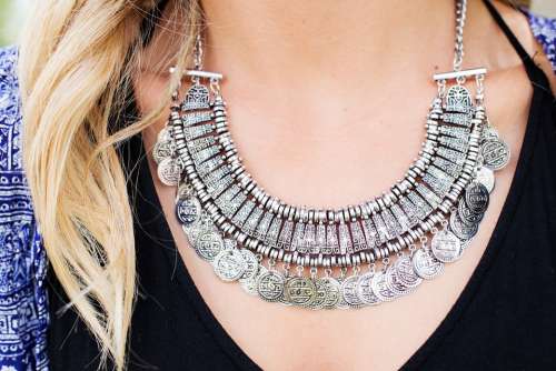 Necklace Jewelry Silver Woman Pretty Elegant