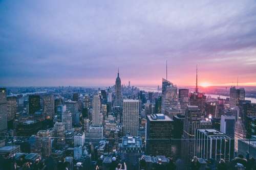 New York City Cityscape New York Sunset Urban