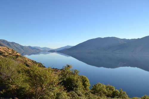 New Zealand Lake Landscape Nature Water