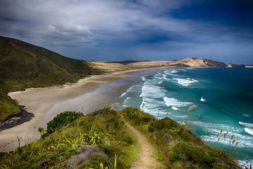 New Zealand Beach Sea Bay Ocean Coast
